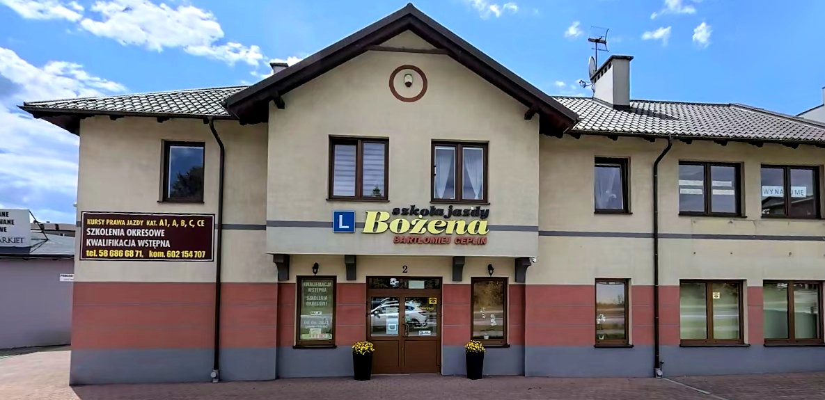 Budynek szkoły jazdy Bożena przy ul. Szopińskiego 2 w Kościerzynie